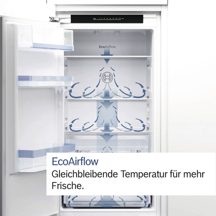 Bosch KIL42ADD1 Einbau-Kühlschrank mit Gefrierfach 122.5 x 56 cm, Flachscharnier mit Softeinzug