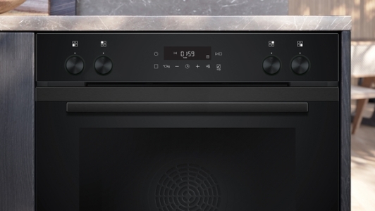 Siemens HE271ABB1 iQ300, Einbau-Herd, 60 x 60cm Deep black inox