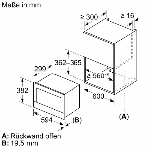 Siemens BE732R1B1  iQ700 Einbau-Mikrowelle Schwarz Edelstahl 60cm rechts Anschlag