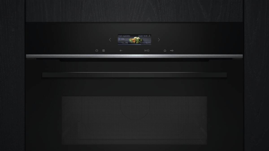 Siemens CE732GXB1 iQ700 Einbau-Mikrowelle  60 x 45 cm Schwarz  Edelstahl mit Grill