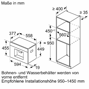 Bosch CTL7181B0 Serie 8  Einbau-Kaffeevollautomat Schwarz 