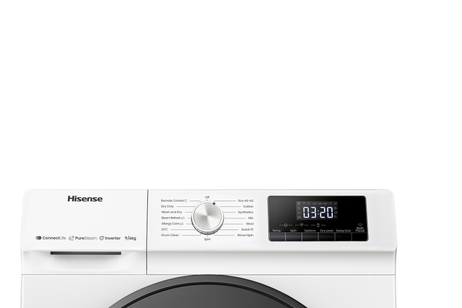 Hisense WDQA9014EVJMW Waschtrockner Stand 9kg Waschen 6kg Trocknen 