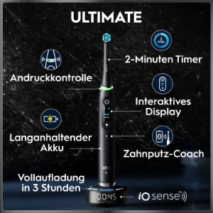 Oral-B iO Series 10 Elektrische Zahnbürste Black Luxe Edition 