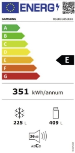 Samsung RS68CG853EB1EF Side-by-Side schwarz 634 Liter  Wassertank NoFrost ,Smart Conversion™
