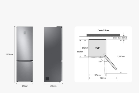 Samsung RB38C705CB1/EF Kühl- Gefrierkombination NoFrost  390 Liter Schwarz