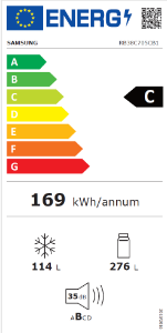 Samsung RB38C705CB1/EF Kühl- Gefrierkombination NoFrost  390 Liter Schwarz