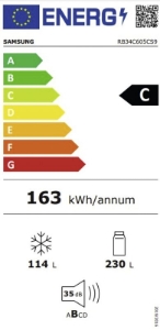 Samsung RB34C605CS9/EF Kühl-Gefrierkombination NoFrost 344 Liter Silber