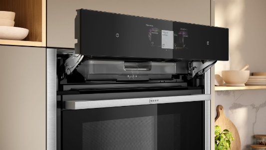 Neff B64VT73N0 N90 Einbau-Backofen mit Dampfunterstützung, Pyrolyse,60 x 60 cm, Edelstahl