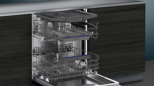 Siemens SN55ES08CE  iQ500 Geschirrspüler Einbau teilintegriert 60cm mit Besteckschublade