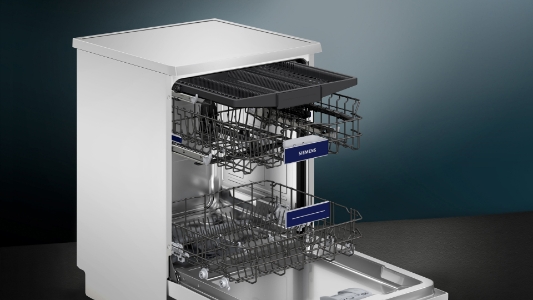 Siemens SN23EW03ME Geschirrspüler Stand 60 cm, Weiß mit Besteckschublade