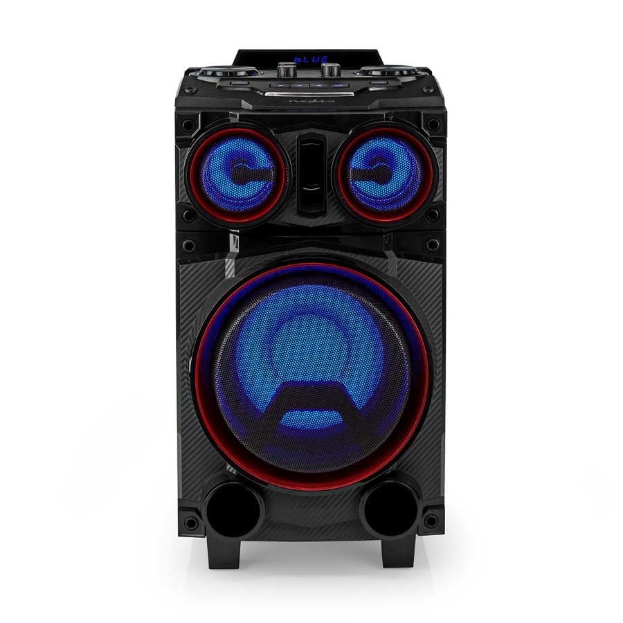 Nedis SPPT800BK Bluetooth-Party-Lautsprecher max. Batteriespielzeit: 6.5 Std | 120 W | Tragegriff