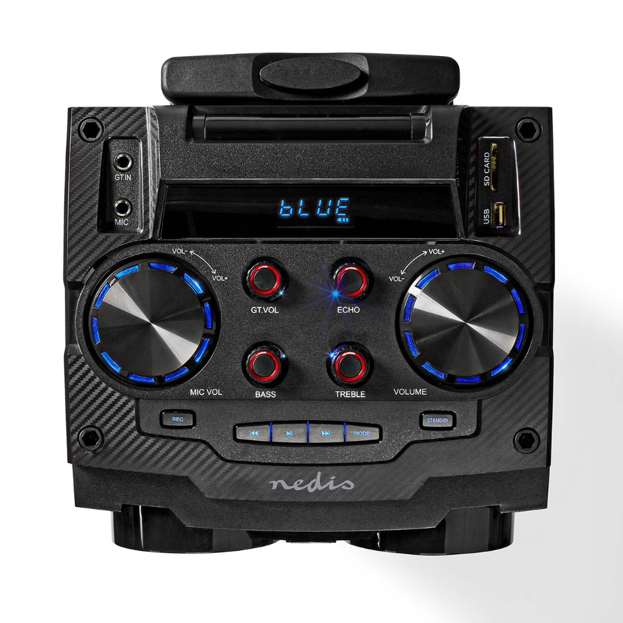 Nedis SPPT800BK Bluetooth-Party-Lautsprecher max. Batteriespielzeit: 6.5 Std | 120 W | Tragegriff
