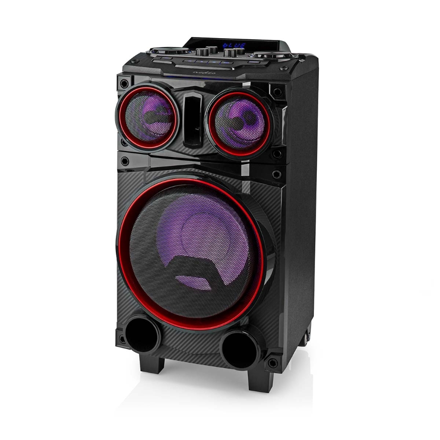 Nedis SPPT800BK Bluetooth-Party-Lautsprecher max. Batteriespielzeit: 6.5 Std | 120 W | Tragegriff