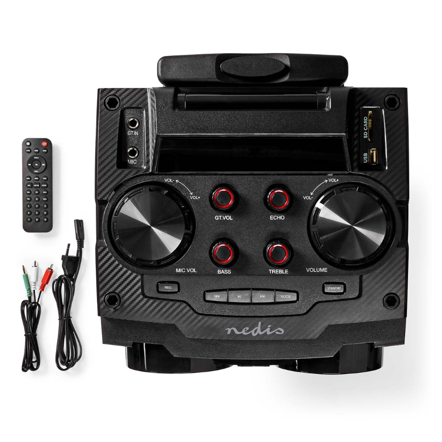 Nedis SPPT800BK Bluetooth-Party-Lautsprecher max. Batteriespielzeit: 6.5 Std | 120 W | Tragegriff
