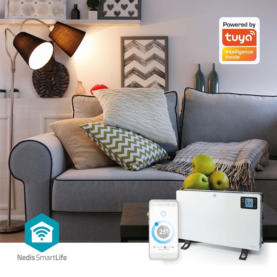 Nedis HTCO50WTW SmartLife Konvektionsheizgeräte Wi-Fi | 2000 W | 3 Wärmeeinstellungen | LCD