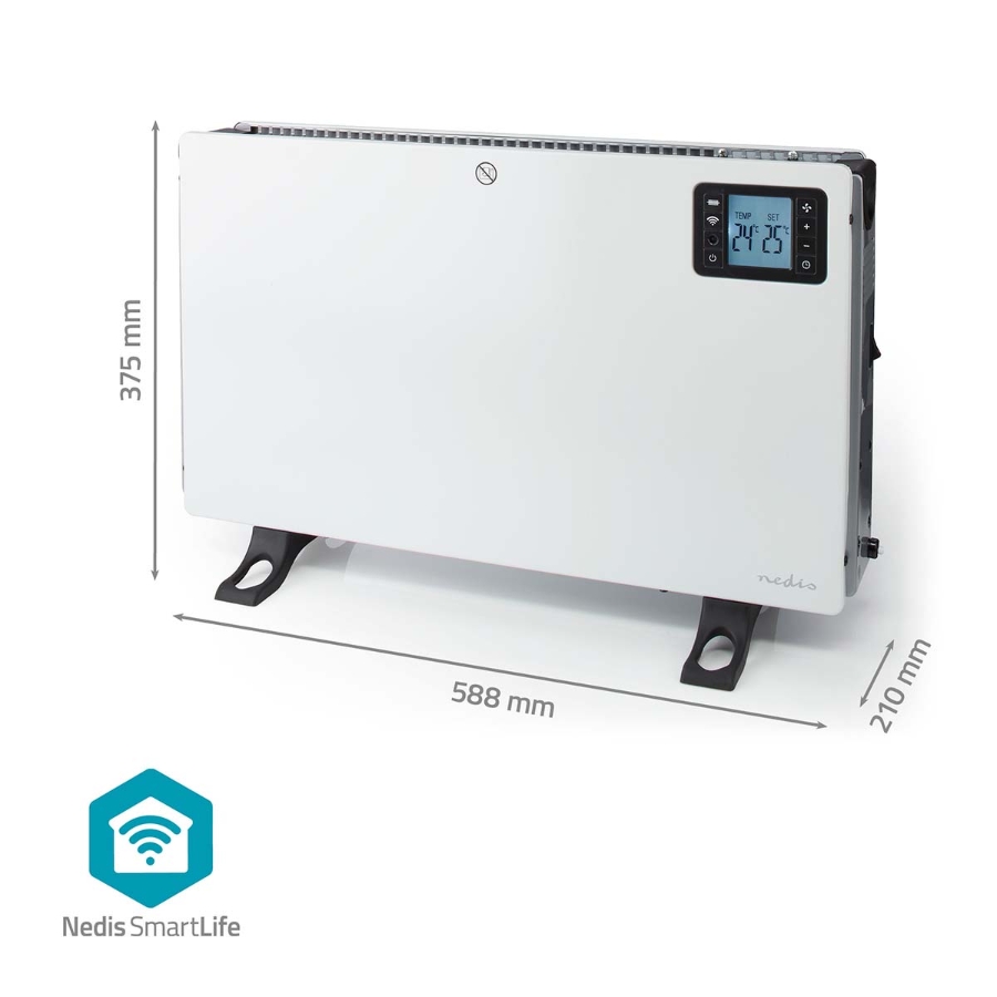 Nedis HTCO50WTW SmartLife Konvektionsheizgeräte Wi-Fi | 2000 W | 3 Wärmeeinstellungen | LCD