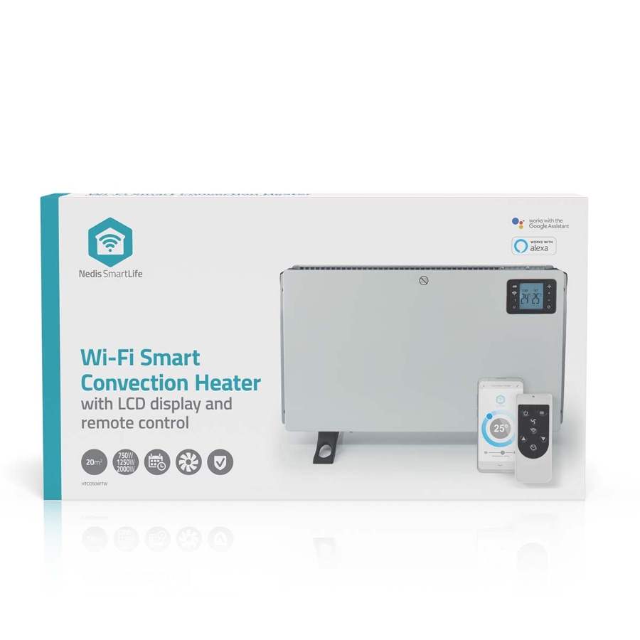 Nedis HTCO50WTW SmartLife Konvektionsheizgeräte Wi-Fi | 2000 W | 3 Wärmeeinstellungen | LCD