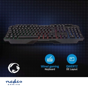 Nedis GKBD110BKDE Wired Gaming Keyboard USB Type-A | Folientasten | LED | QWERTZ | DE-Layout 