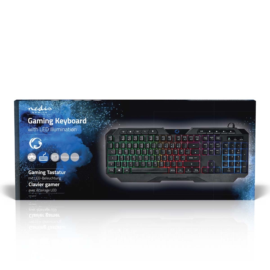 Nedis GKBD110BKDE Wired Gaming Keyboard USB Type-A | Folientasten | LED | QWERTZ | DE-Layout 