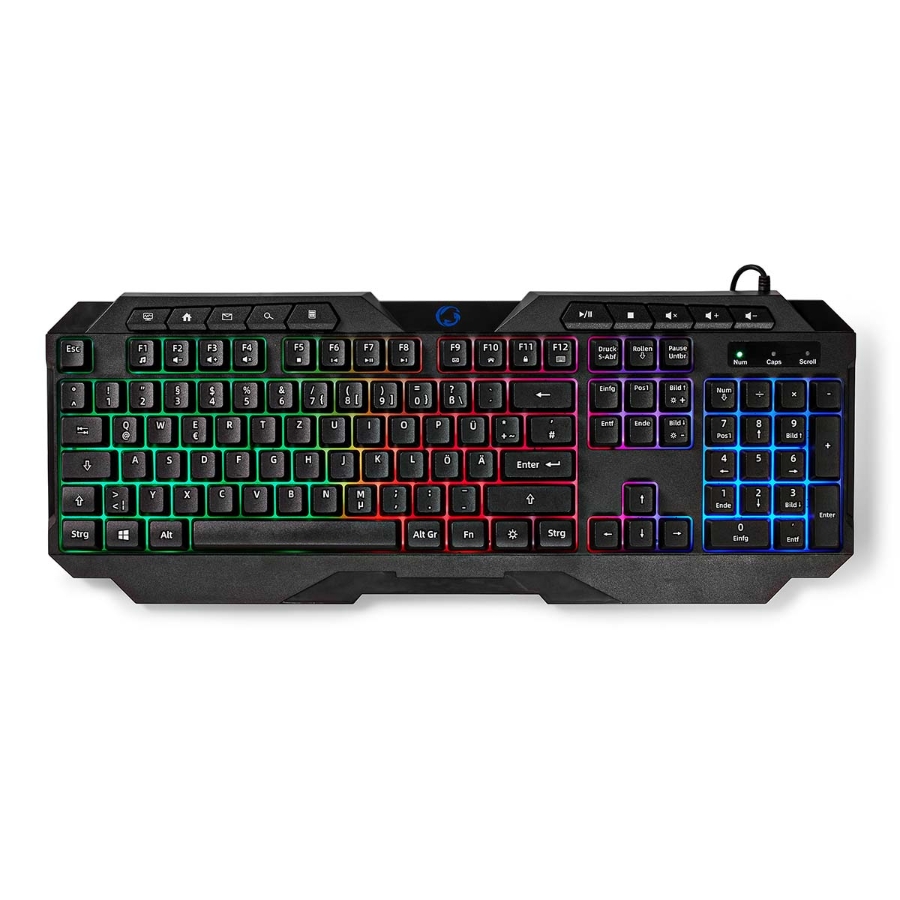 Nedis GKBD110BKDE Wired Gaming Keyboard USB Type-A | Folientasten | LED | QWERTZ | DE-Layout 