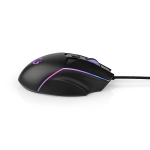Nedis GMWD510BK Gaming Mouse Verdrahtet 1.5m LED 800 / 1200 / 2400 / 3200 / 4800 / 7200 dpi | Einstellbar DPI