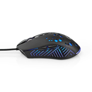 Nedis GMWD410BK Gaming Mouse Verdrahtet 1.50 m | RGB 800 / 1200 / 2400 / 3200 / 4800 / 7200 dpi | Einstellbar DPI