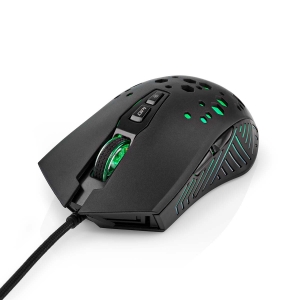 Nedis GMWD410BK Gaming Mouse Verdrahtet 1.50 m | RGB 800 / 1200 / 2400 / 3200 / 4800 / 7200 dpi | Einstellbar DPI