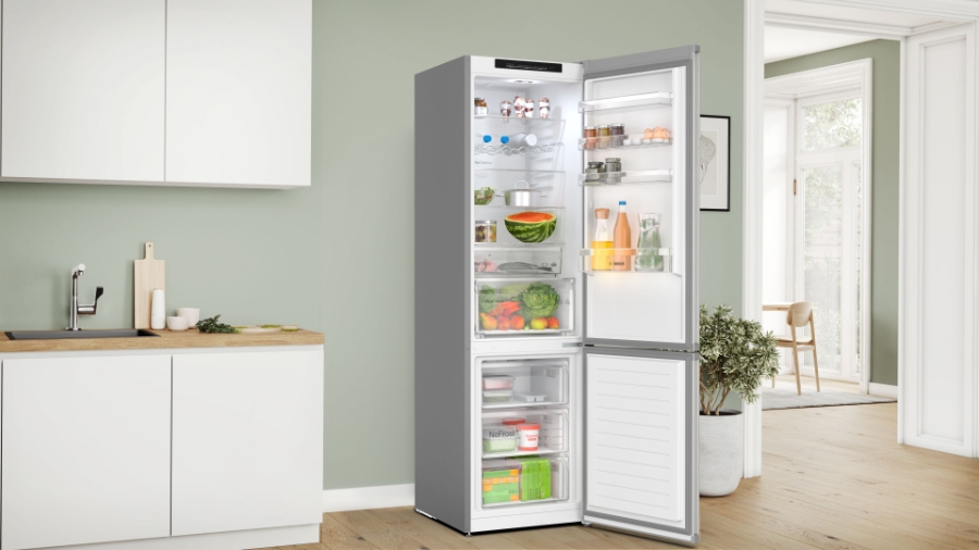 Bosch KGN392LAF Kühl-Gefrier-Kombination NoFrost HxB:203 x 60 cm, Edelstahl-Optik EEK:A
