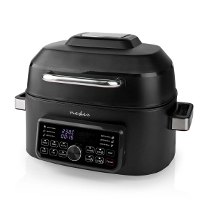 Nedis KAAFG600BK Heißluft Friteuse Digital | Schwarz 6 Liter | Timer: 120 min | Anzahl voreingestellter Programme: 7 