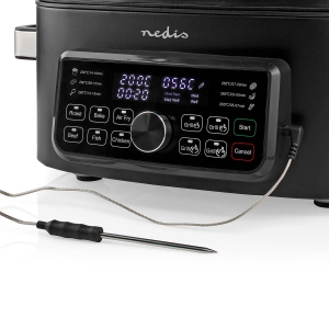 Nedis KAAFG600BK Heißluft Friteuse Digital | Schwarz 6 Liter | Timer: 120 min | Anzahl voreingestellter Programme: 7 