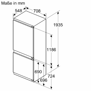 Siemens KB96NVFE0 Einbau-Kühl-Gefrier-Kombination mit Gefrierbereich HxB:193.5 x 70.8 cm, Flachscharnier,noFrost 