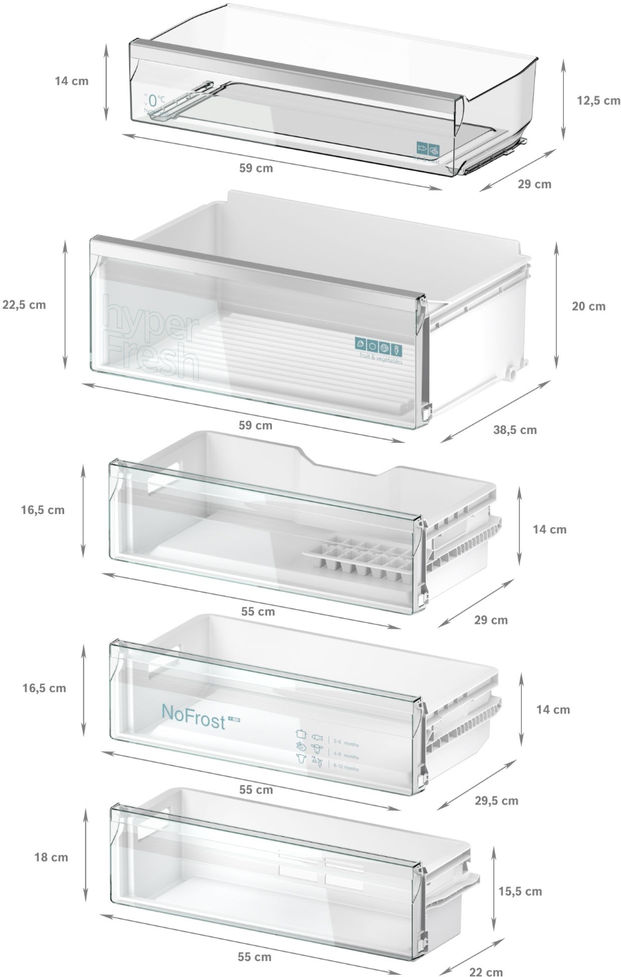 Siemens KB96NVFE0 Einbau-Kühl-Gefrier-Kombination mit Gefrierbereich HxB:193.5 x 70.8 cm, Flachscharnier,noFrost 