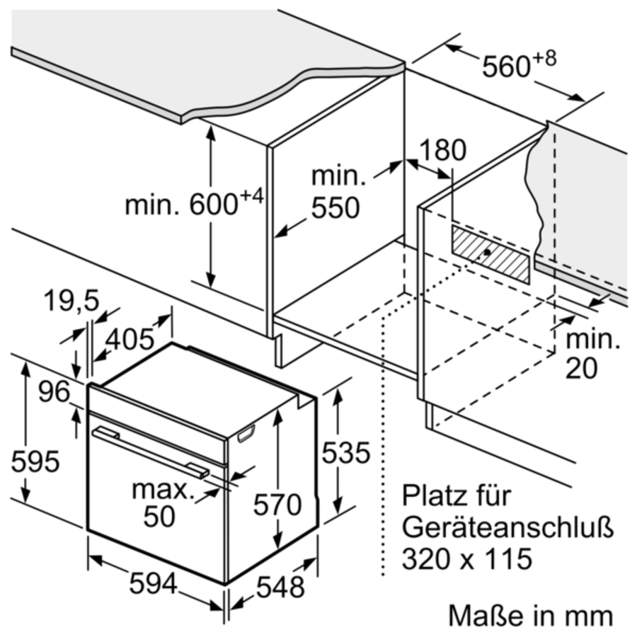 Siemens HE317HBS0 Einbau-Herd, 60 x 60 cm, Edelstahl 