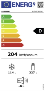 Samsung RB34C7B5D41 NoFrost Kühl- Gefrierkombination marineblau 344 Liter