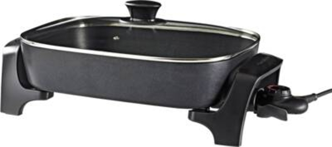 Nedis FCSP110EBK40 Elektrische Pfanne 40 cm | Dickwandiges Aluminium-Gussgehäuse
