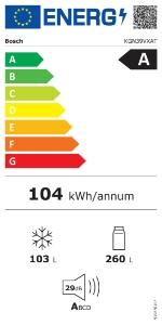 Bosch KGN39VXAT  Kühl-Gefrier-Kombination mit Gefrierbereich unten 203 x 60 cm, Edelstahl schwarz