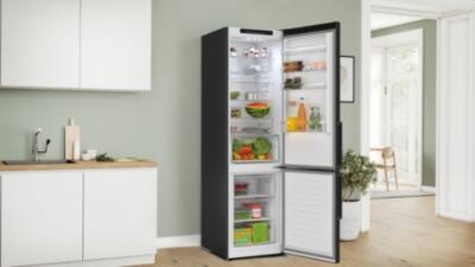 Bosch KGN39VXAT  Kühl-Gefrier-Kombination mit Gefrierbereich unten 203 x 60 cm, Edelstahl schwarz