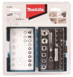 Makita B-54081  Ratschen-Bitset 21 teilig 