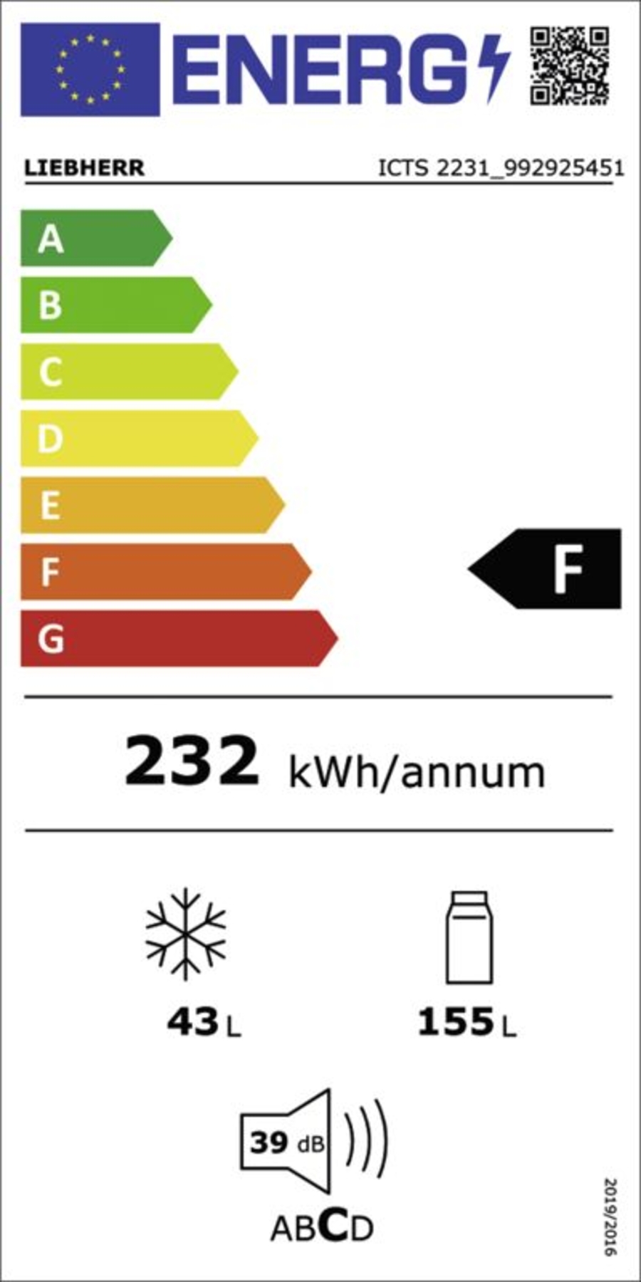 Liebherr ICTS 2231 Kühl-/Gefrierkombinationen Einbau 