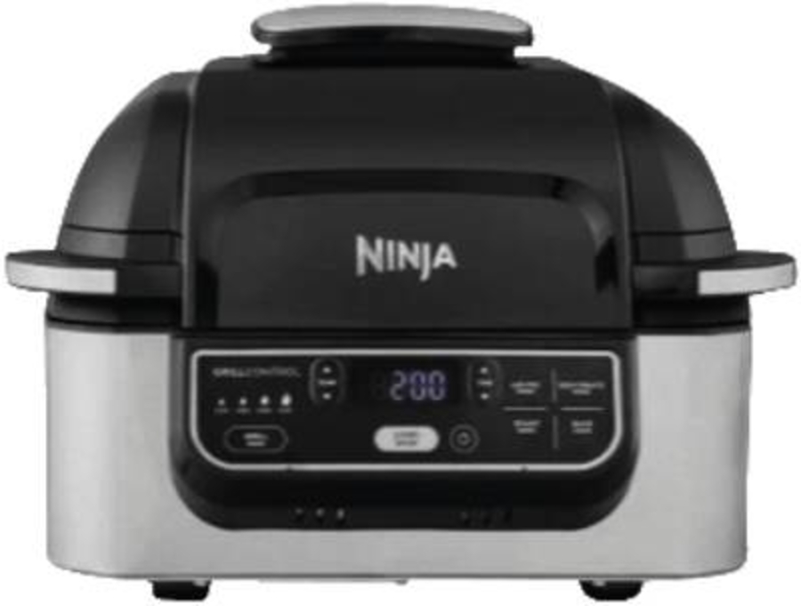Ninja AG301EU Foodi Grill & Airfryer, 5,7L Heißluftfritteuse 5-in-1, Schwarz/Silber 