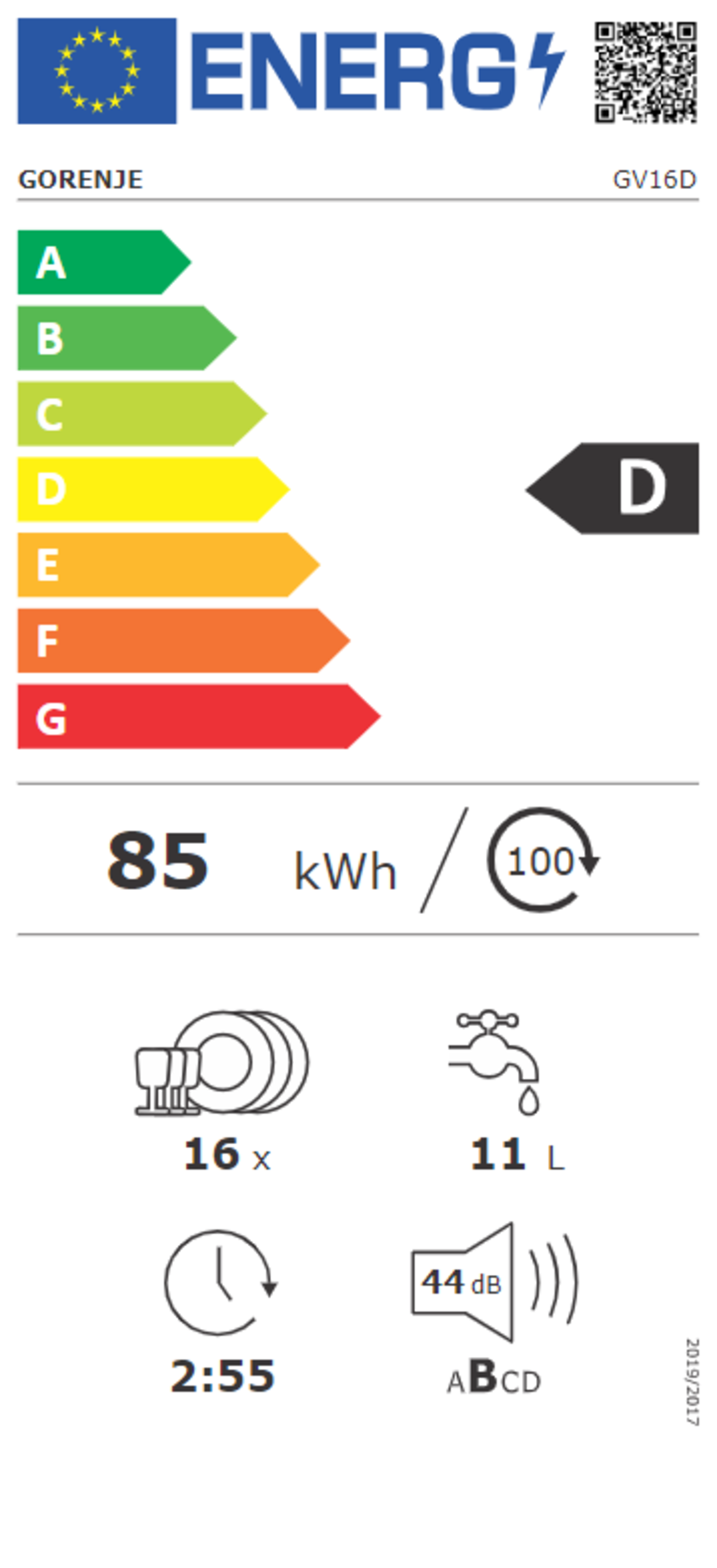 Gorenje GV16D Geschirrspüler Einbau vollintegriert  mit Besteckschublade