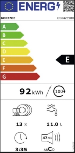 Gorenje GS642E90X Geschirrspüler Stand Silber/Edelstahl 60cm 