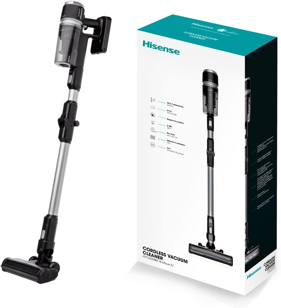 Hisense HVC6264BK Akku-Staubsauger 25,2 V LED-Ladeanzeige und LED-Bürstenbeleuchtung zur besseren
