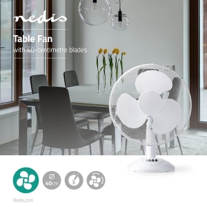 Nedis FNTB10CWT40 Tischventilator Netzstromversorgung | Durchmesser: 400 mm | 45 W 