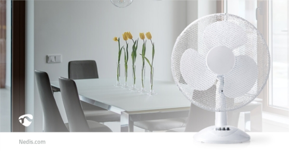 Nedis FNTB10CWT40 Tischventilator Netzstromversorgung | Durchmesser: 400 mm | 45 W 