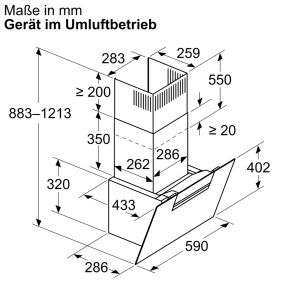 Siemens LC67KFN60  iQ300, Wandesse, 60 cm, Klarglas schwarz bedruckt