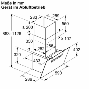 Siemens LC67KFN60  iQ300, Wandesse, 60 cm, Klarglas schwarz bedruckt