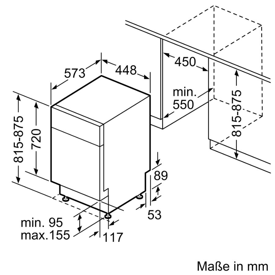 Siemens SR43ES24KE iQ300 Unterbau-Einbau Geschirrspüler  45 cm Edelstahl,Home Connect
