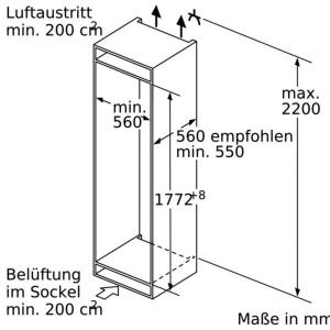 Siemens GI81NACE0 iQ500 Gefrierschrank Einbau 177.2 x 55.8 cm, Flachscharnier