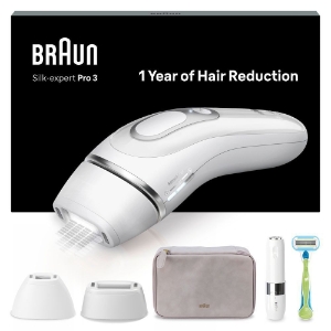 Braun Personal Care Silk-expert Pro 3 IPL PL3136 Haarentfernung für zuhause, mit Aufbewahrungstasche, Venus Rasierer, 2 Aufsätze